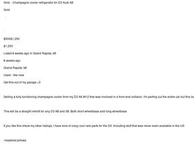 Champagne_cooler_refrigerator_for_D3_Audi_A8